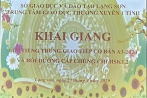 TRUNG TÂM GIÁO DỤC THƯỜNG XUYÊN 1 TỈNH LẠNG SƠN  TỔ CHỨC KHAI GIẢNG LỚP TIẾNG TRUNG